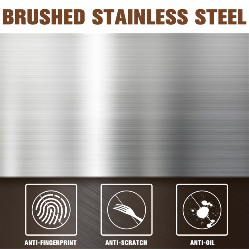 Pemberly Row 13 Gallon Stainless Steel Step Foot Pedal Trash Can in Silver