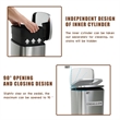 Pemberly Row 13 Gallon Stainless Steel Step Foot Pedal Trash Can in Silver