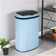 Pemberly Row 13 Gallon Stainless Steel Motion Sensor Automatic Trash Can in Blue