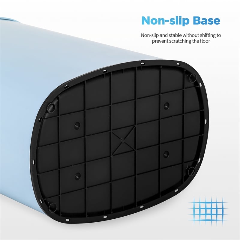 Pemberly Row 13 Gallon Stainless Steel Motion Sensor Automatic Trash Can in Blue