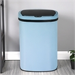 Pemberly Row 13 Gallon Stainless Steel Motion Sensor Automatic Trash Can in Blue