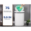 Pemberly Row 13 Gallon Stainless Steel Motion Sensor Automatic Trash Can - White
