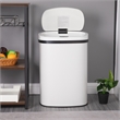 Pemberly Row 13 Gallon Stainless Steel Motion Sensor Automatic Trash Can - White