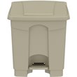 Pemberly Row Plastic Step-On Touchless 8 Gallon Trash Can in Tan