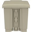 Pemberly Row Plastic Step-On Touchless 8 Gallon Trash Can in Tan