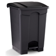 Pemberly Row Plastic Step-On Touchless 12 Gallon Trash Can in Black