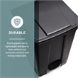 Pemberly Row Plastic Step-On Touchless 12 Gallon Trash Can in Black