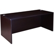 Pemberly Row U-Shape Desk Credenza with Pedestal and Hutch in Mocha