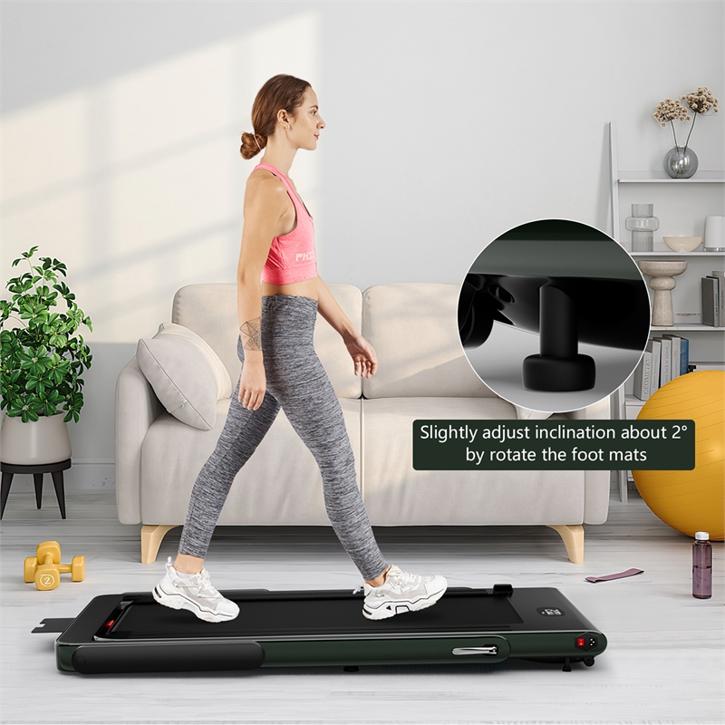 Pemberly Row Up To 7.5MPH 2.25HP Single Display Screen Treadmill in Green
