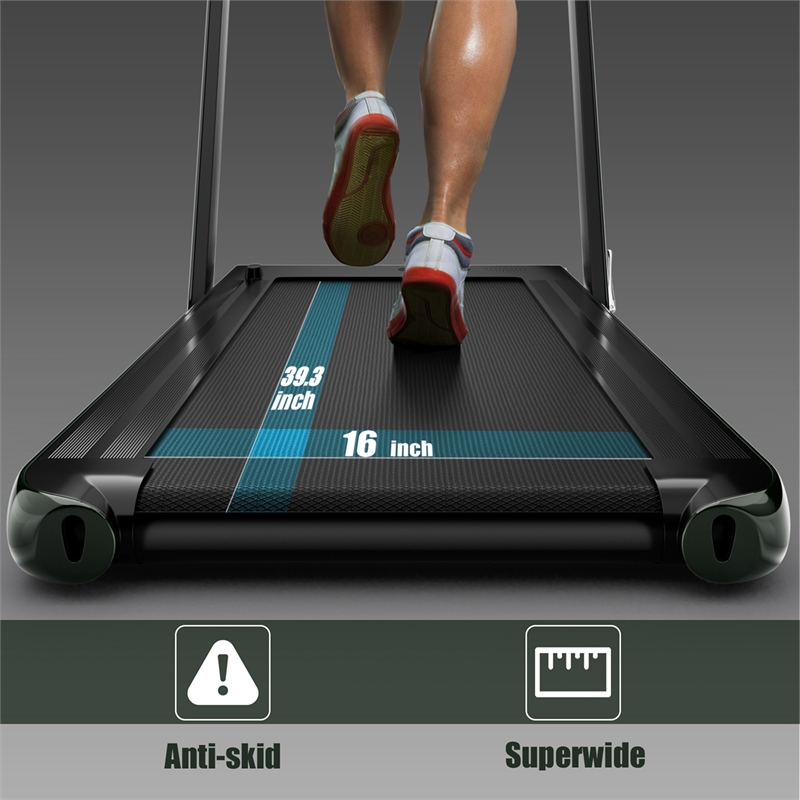 Pemberly Row Up To 7.5MPH 2.25HP Single Display Screen Treadmill in Green