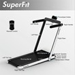 Pemberly Row Up To 7.5MPH 2.25HP Single Display Screen Treadmill in White