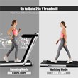 Pemberly Row Up To 7.5MPH 2.25HP Single Display Screen Treadmill in White