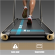 Pemberly Row Up To 7.5MPH 2.25HP Single Display Screen Treadmill in Yellow