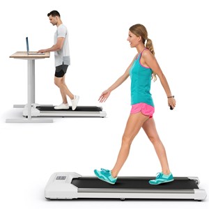 Pemberly Row Walking Pad with 265 lbs Capacity Remote Control Treadmill in Gray