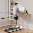 Pemberly Row Walking Pad with 265 lbs Capacity Remote Control Treadmill in Gray