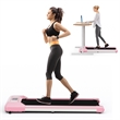 Pemberly Row Walking Pad with 265 lbs Capacity Remote Control Treadmill in Pink