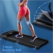Pemberly Row Walking Pad with 265 lbs Capacity Remote Control Treadmill in Black