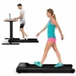 Pemberly Row Walking Pad with 265 lbs Capacity Remote Control Treadmill in Black