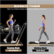 Pemberly Row 2.25HP 2-in-1 Golden Plastic Folding Treadmill with Remote Control