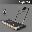 Pemberly Row 2.25HP 2-in-1 Golden Plastic Folding Treadmill with Remote Control