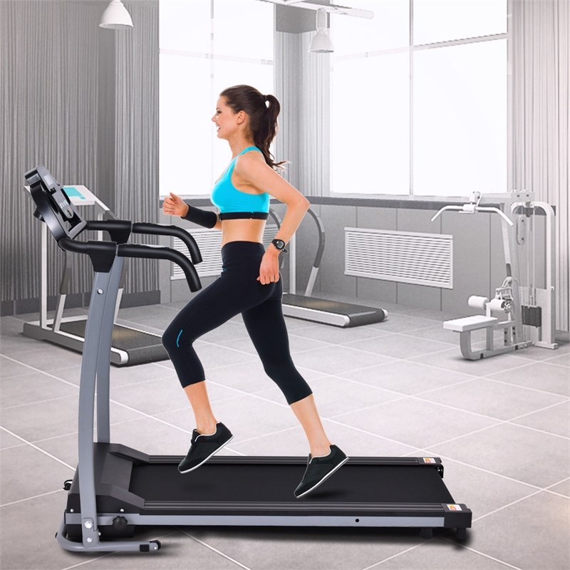 Pemberly Row 800W Folding Treadmill Electric Running Fitness Machine in Black