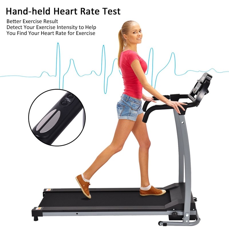 Pemberly Row 800W Folding Treadmill Electric Running Fitness Machine in Black