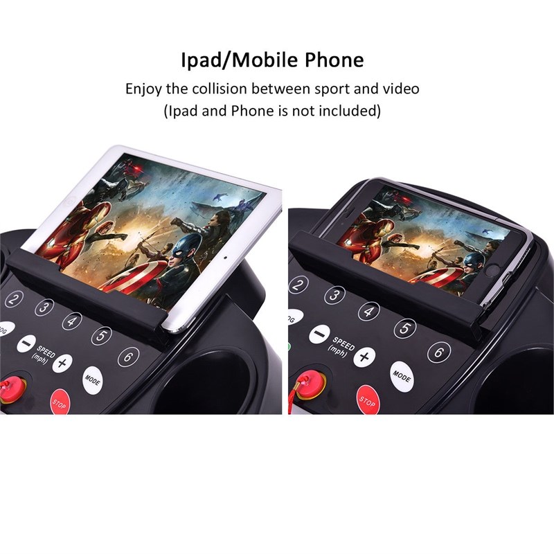 Pemberly Row 800W Folding Treadmill Electric Running Fitness Machine in Black