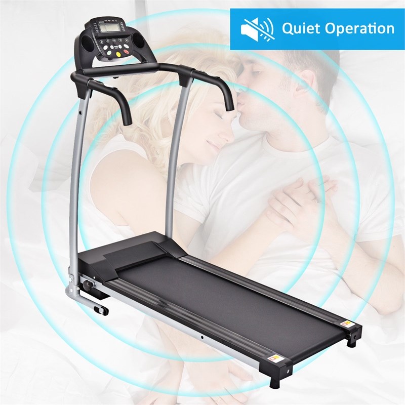 Pemberly Row 800W Folding Treadmill Electric Running Fitness Machine in Black