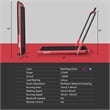 Pemberly Row 2.25HP 2 in 1 Red Folding Under Desk Treadmill with Remote Control