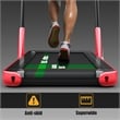 Pemberly Row 2.25HP 2 in 1 Red Folding Under Desk Treadmill with Remote Control