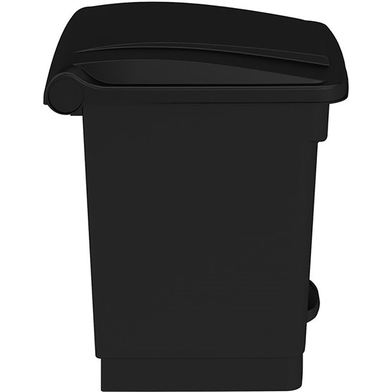 Pemberly Row Set of 2 Plastic Step-On Touchless 8 and 12 Gallon Black Trash Cans