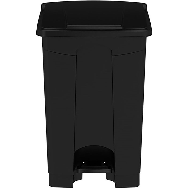 Pemberly Row Set of 2 Plastic Step-On Touchless 8 and 12 Gallon Black Trash Cans