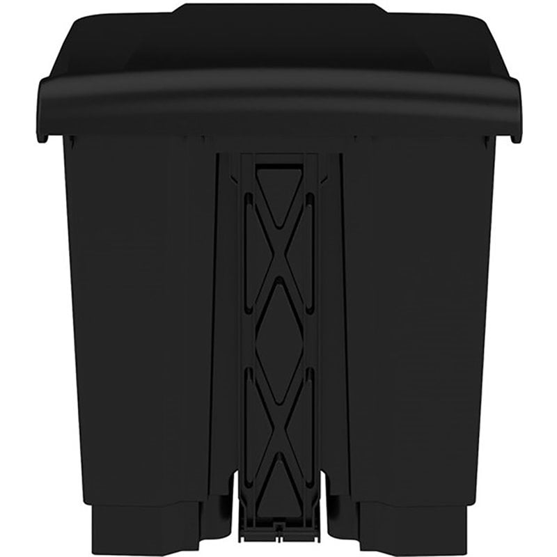 Pemberly Row Set of 2 Plastic Step-On Touchless 8 and 12 Gallon Black Trash Cans