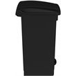Pemberly Row Set of 2 Plastic Step-On Touchless 8 and 12 Gallon Black Trash Cans