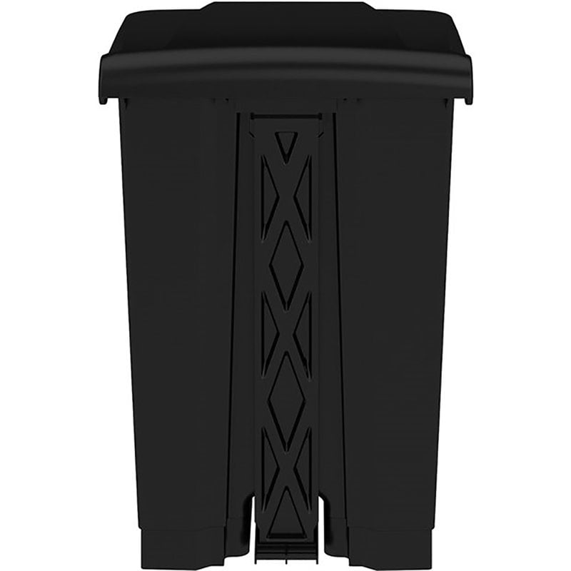 Pemberly Row Set of 2 Plastic Step-On Touchless 8 and 12 Gallon Black Trash Cans