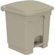 Pemberly Row Set of 2 Plastic Step-On Touchless 8 and 12 Gallon Tan Trash Cans