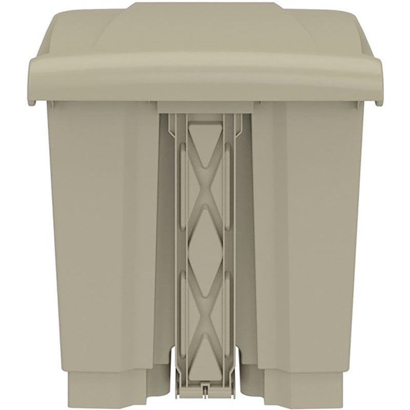Pemberly Row Set of 2 Plastic Step-On Touchless 8 and 12 Gallon Tan Trash Cans
