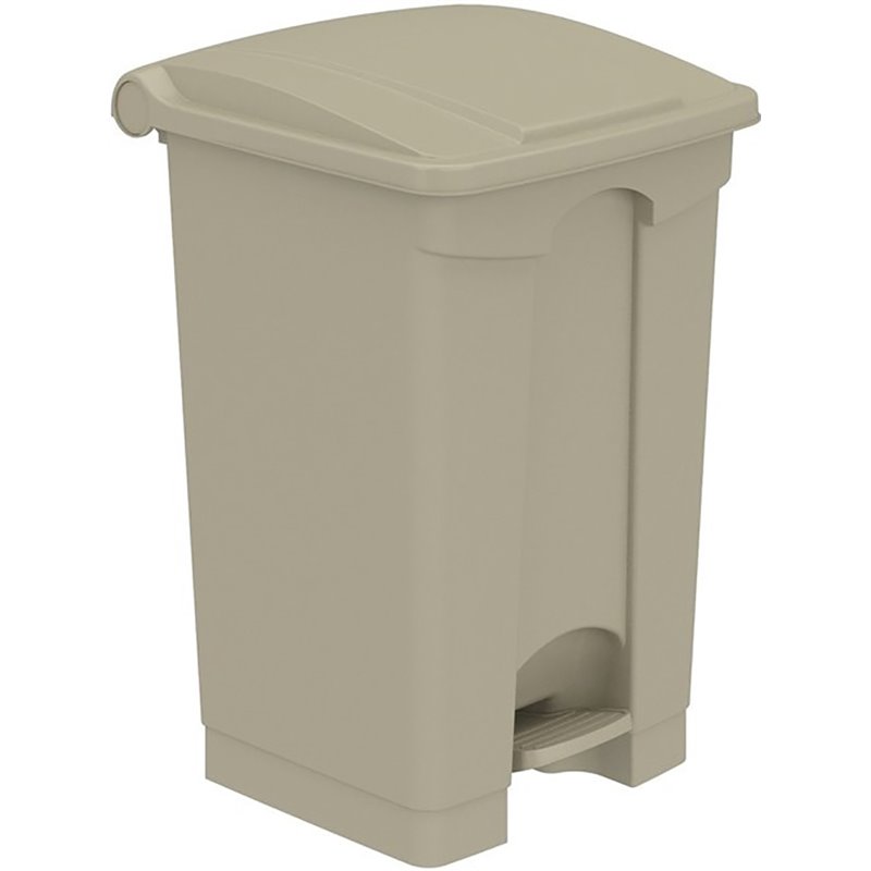 Pemberly Row Set of 2 Plastic Step-On Touchless 8 and 12 Gallon Tan Trash Cans