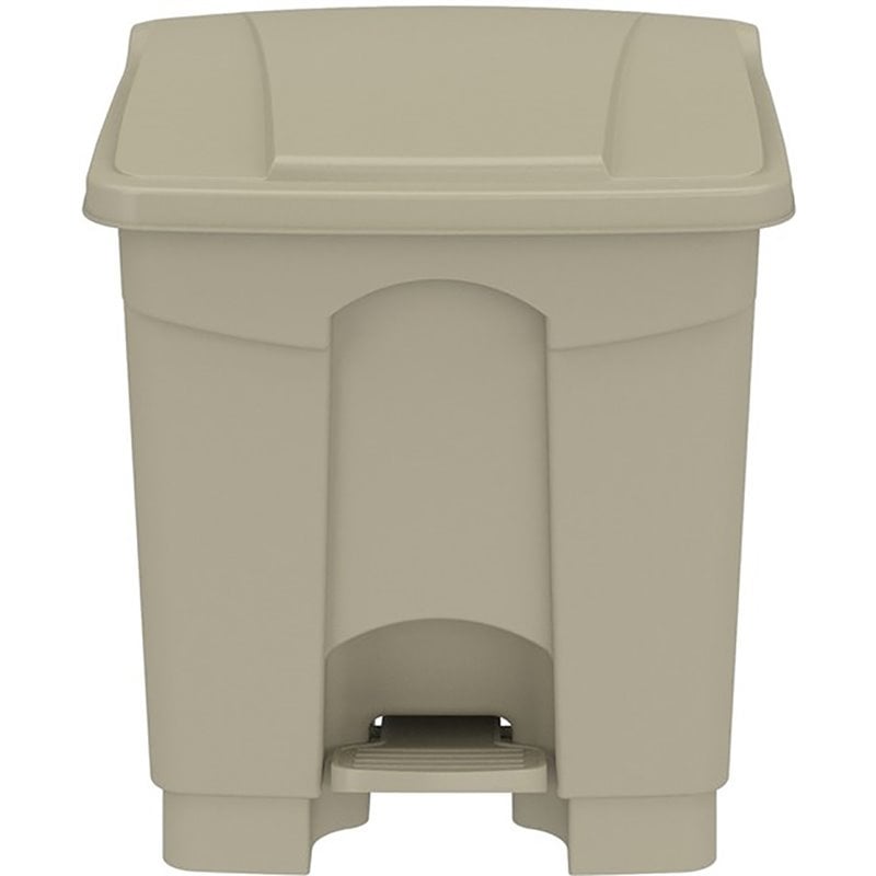 Pemberly Row Set of 2 Plastic Step-On Touchless 8 and 12 Gallon Tan Trash Cans