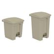 Pemberly Row Set of 2 Plastic Step-On Touchless 8 and 12 Gallon Tan Trash Cans