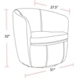 Pemberly Row Vintage Onyx Genuine Italian Leather Swivel Club Chair