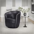 Pemberly Row Vintage Onyx Genuine Italian Leather Swivel Club Chair