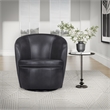 Pemberly Row Vintage Onyx Italian Leather Swivel Club Chair 2 Pack