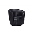 Pemberly Row Vintage Onyx Italian Leather Swivel Club Chair 2 Pack