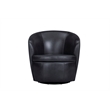 Pemberly Row Vintage Onyx Italian Leather Swivel Club Chair 2 Pack