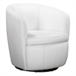Pemberly Row Set of 2 Snow All Italian Leather Swivel Club Chair