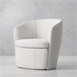 Pemberly Row Set of 2 Snow All Italian Leather Swivel Club Chair