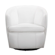 Pemberly Row Set of 2 Snow All Italian Leather Swivel Club Chair