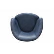 Pemberly Row Set of 2 Vintage Navy All Italian Leather Swivel Club Chair