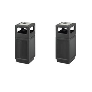 Pemberly Row Set of 2 Small Recessed Panel Side Opening Receptacle with Urn